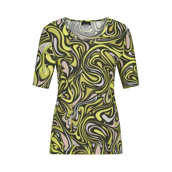 Goldner Shirt Gedessineerd Shirt Van Katoenjersey thumbnail