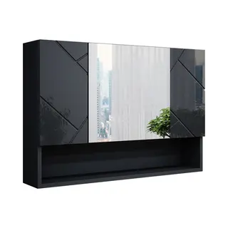Vicco Badezimmerspiegelschrank Irma, Anthrazit Hochglanz, 80 X 55 Cm (1-St)