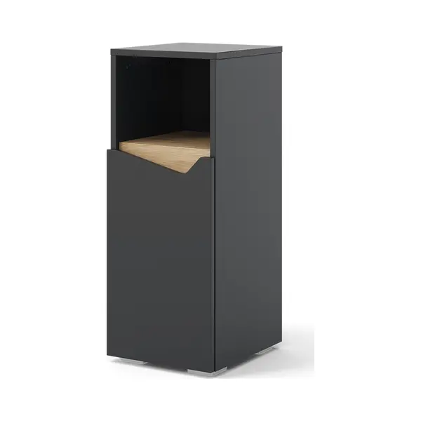Vicco Midischrank Marelle, Anthrazit/Anthrazit, 30 X 74.5 Cm Mit Tür Und Offenem Fach (1-St) thumbnail