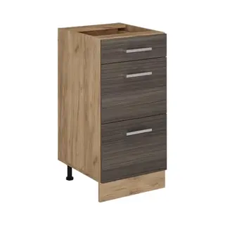 Küchenunterschrank R-line, Edelgrau, 40 Cm Mit Schubladen, Ohne Arbeitsplatte Vicco