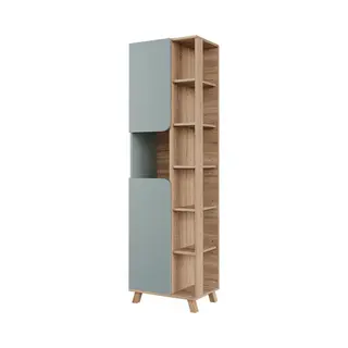 Vicco Bathroom Cabinet Karen, Sonoma/blue, 50 X 175 Cm With 2 Doors