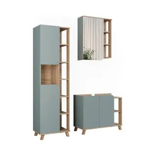Vicco - Badmöbel-set Karen, Sonoma/blau, 3 Teile