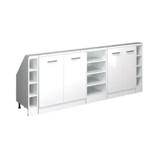 Vicco Kommode Rion, Weiß Hochglanz/Weiß/Weiß, 5er Set (5 St)