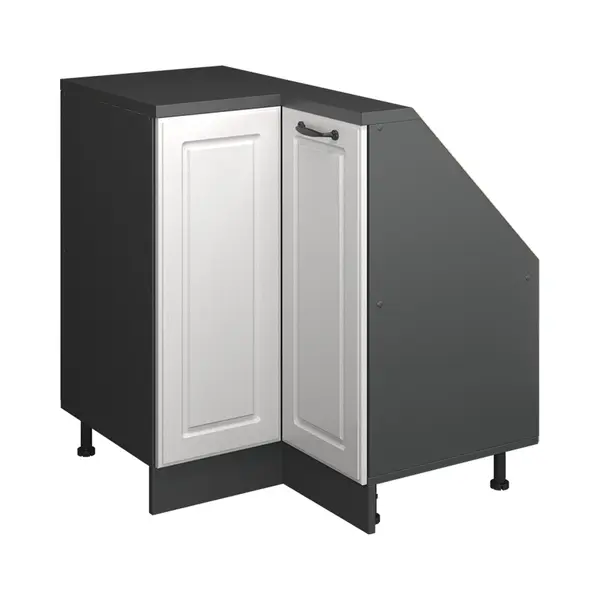 Vicco Sloping Ceiling Wardrobe Corner Wardrobe Rion, White Country House/anthracite, 75.6 X 81.6 Cm With 1 Door, Suitable For Space-saving Storage thumbnail