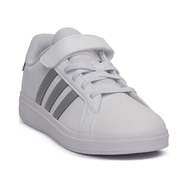 Adidas Grand Court 2.0 Kinder Sneaker Mit Klettverschluss Weiß/silbergrau - 35 thumbnail