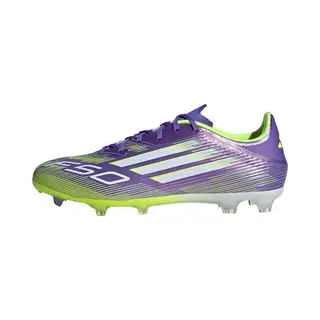 Adidas Unisex F50 League Firm Ground Football Boots, Purple Rush/Cloud White/Lucid Lemon, 12 Uk