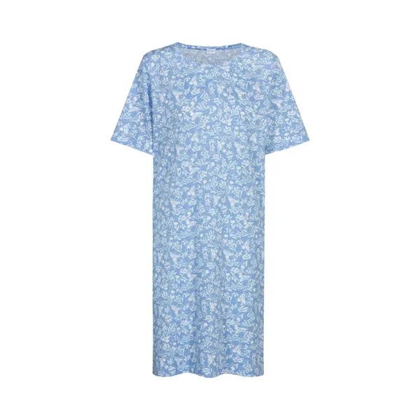 Mey Nachtwäsche Serie Flower Meadow Damen Nachthemden Blue Silk M(40) thumbnail