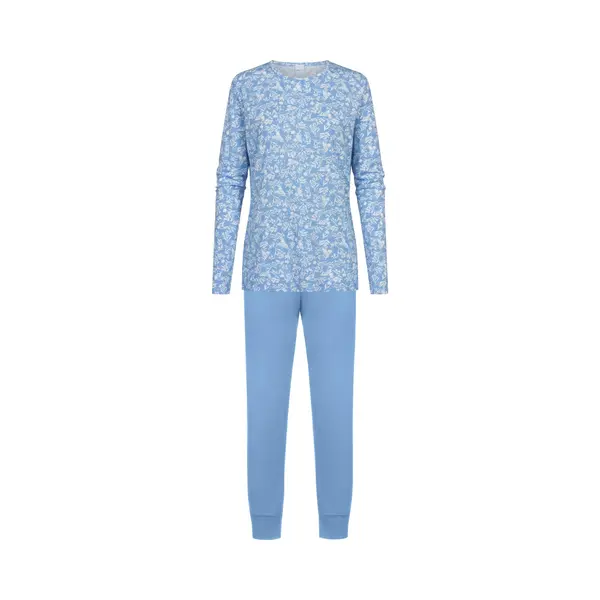 Mey Pyjama 'Flower'Meadow' Lichtblauw / Wit thumbnail
