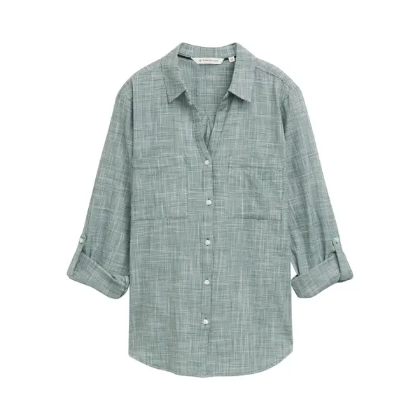 Tom Tailor Damen Bluse Mit Brusttaschen Aus Baumwolle thumbnail