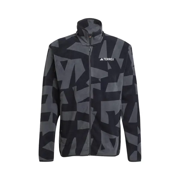 Adidas Men's Terrex Multi Printed Full Zip Fleece Jacket, Black/Carbon, L thumbnail