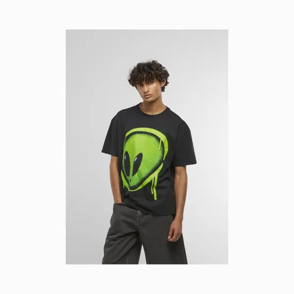 Mister Tee - Dripping Alien Head Oversize Heren Tshirt - L - Zwart thumbnail