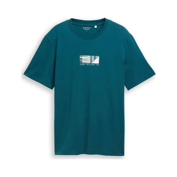 Tom Tailor Shirt Donkerblauw / Petrol / Wit thumbnail