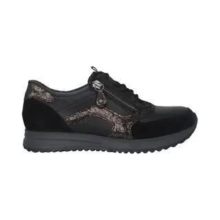 Waldläufer H-Vicky - Dames Sneaker - Zwart - Maat 37 (Eu) 4 (Uk)