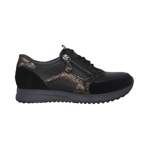 Waldläufer H-Vicky - Dames Sneaker - Zwart - Maat 37 (Eu) 4 (Uk) thumbnail
