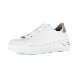 Gabor Damen Low-Top Sneaker, Frauen Halbschuhe, Leichte Mehrweite (G), Chunky Sneaker, dad Shoes, straßenschuhe, Weiss/Argento, 42 Eu / 8 Uk