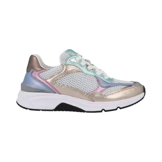 Gabor Damen Low-Top Sneaker, Frauen Halbschuhe, schnürschuhe, schnürer, straßenschuhe, Strassenschuhe, Sportschuhe, w/silb/Puder/Multi, 40.5 Eu / 7