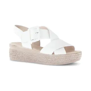 Gabor Gavotte Off White Womens Wedge Sandals 64.572.20 In A Plain Leather In Size 7