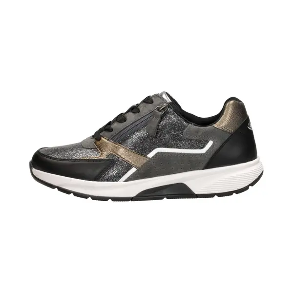 Gabor Damen Low-Top Sneaker, Frauen Halbschuhe, Freizeitschuhe, Turnschuhe, Laufschuhe, schnürschuhe, schnürer, anthrazit/schw. K., 40 Eu / 6.5 Uk thumbnail