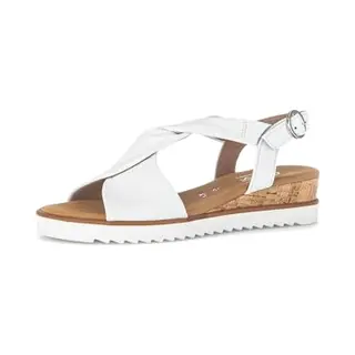 Gabor Damen Keilsandalen, Frauen Sandalen, Leichte Mehrweite (G), offene Schuhe, Strandschuhe, Keilsandaletten, Weiss(Kork/offwhi), 38 Eu / 5 Uk