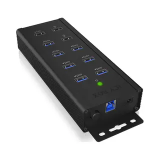 Icy Box Ib-HUB1703-QC3 Usb 3.2 Gen 1 (3.1 Gen 1) Type-B 5000 Mbit/s Zwart