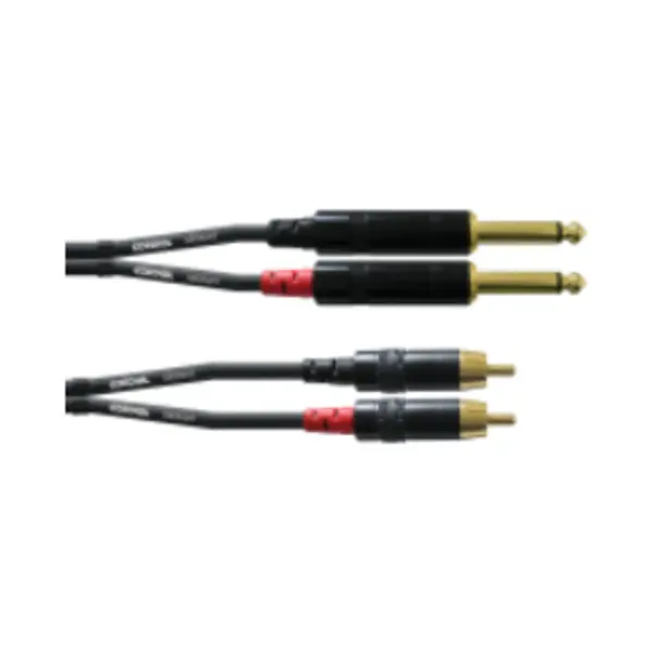 Cordial Cfu 3 Pc audio kabel 3 m 2 x Rca 2 x 6.35mm Zwart thumbnail