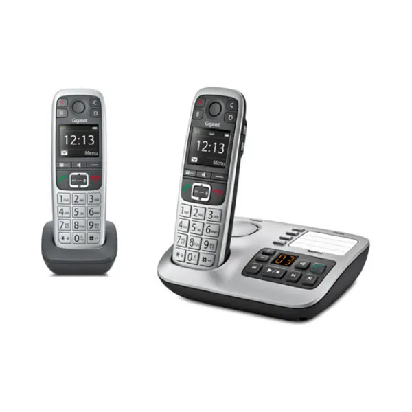 Gigaset E560A Duo Dect-Telefon Anrufer-Identifikation Silber thumbnail