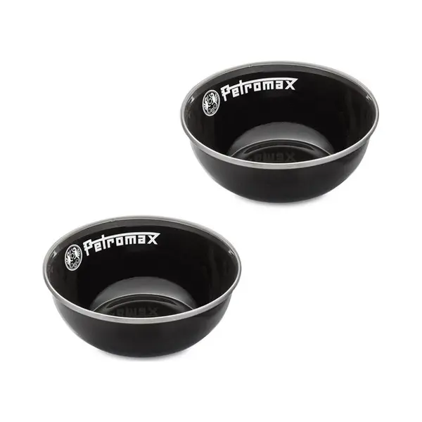 Petromax - Emaille Schalen 2er Set Schwarz 160 Ml - Perfekt Für Camping & Outdoor thumbnail
