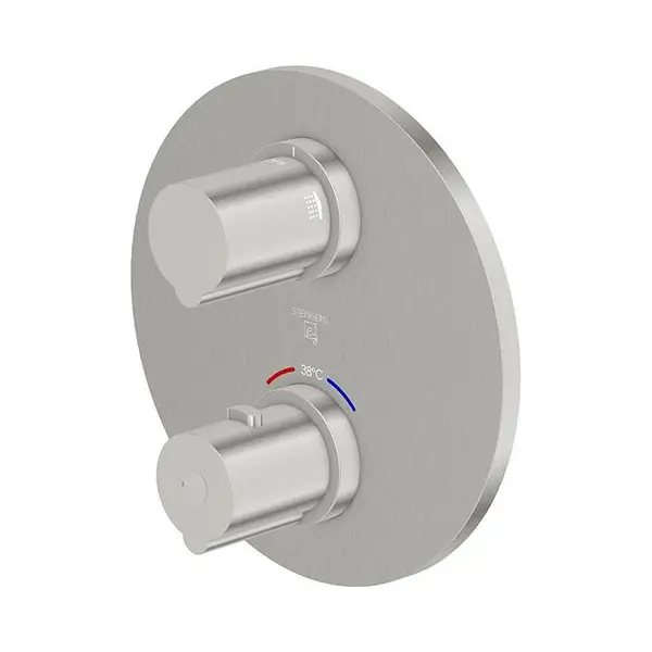 Steinberg Armaturen - Steinberg 100 - Unterputz-thermostatarmatur, Für 2 Verbraucher, Nickel Gebürstet 100 4133 3 Bn thumbnail
