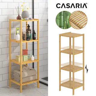 Casaria Staande Badkamer/ Woonkamer Kast Bamboe 110x33x33cm
