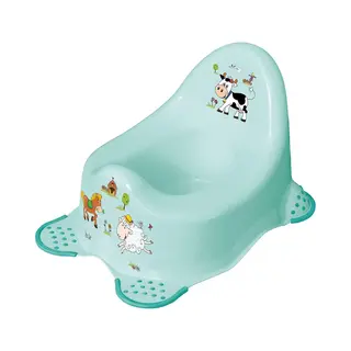 KiNDERWELT Töpfchen Premium Funny Farm Aquamarin Stabiler Babytopf