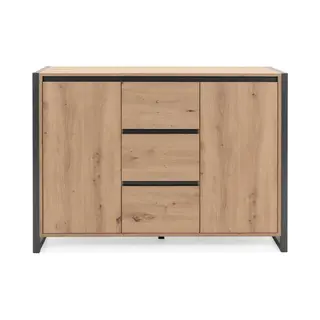 Deine Tante Emma 002900 Denver 2 Artisan Eiche Nb. / Anthrazit Grau Kommode Sideboard Beistellkommode Stauraumkommode Schuhkommode Ca. 120 X 88 X 40