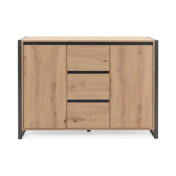 Deine Tante Emma 002900 Denver 2 Artisan Eiche Nb. / Anthrazit Grau Kommode Sideboard Beistellkommode Stauraumkommode Schuhkommode Ca. 120 X 88 X 40 thumbnail