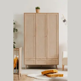 Kast Finori Bali Eiken/Riet Decor 3-deurs