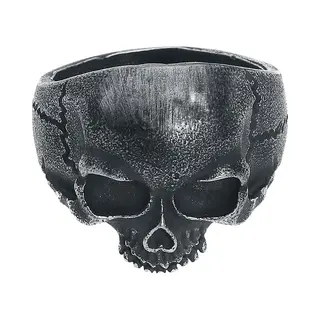 EtNox Hard And Heavy Ring - Skull Head - Voor Mannen - Zilverkleurig