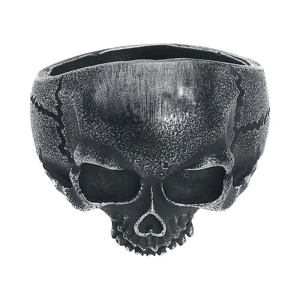 EtNox Hard And Heavy Ring - Skull Head - Voor Mannen - Zilverkleurig thumbnail