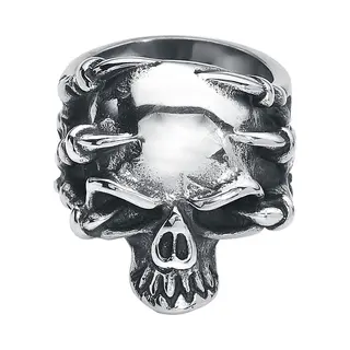 Etnox Claw Skull Heren Ring - Zilverkleurig - Xl