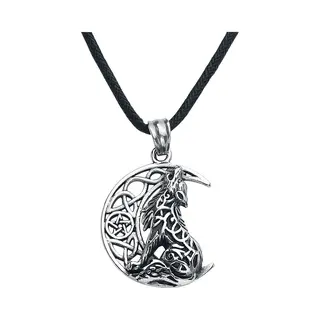 EtNox - Gothic Halsketting - Howling Wolf - Voor Vrouwen - Zilverkleurig