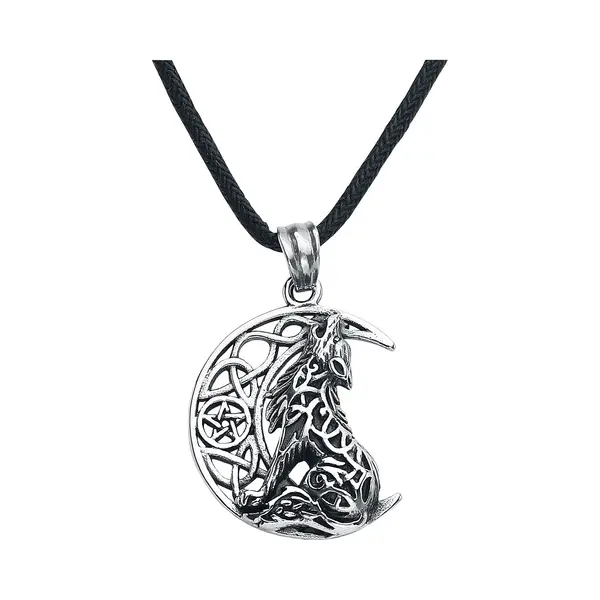 EtNox - Gothic Halsketting - Howling Wolf - Voor Vrouwen - Zilverkleurig thumbnail
