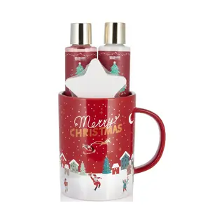 Brubaker Cosmetics Bad- En Doucheset Winterbessen Geur - Cadeautip - Kerstpakket - Kerstcadeau -4-Delig Geschenk In Een Grote Kerstbeker - Kerstmis