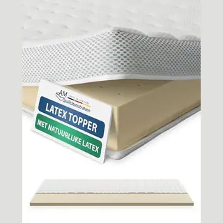 Am Qualitätsmatratzen Premium Latex Topper 140x200cm RG65 - Made In Germany - Atmungsaktiver Naturlatex Topper 140x200-6cm - Matratzenauflage 140x200
