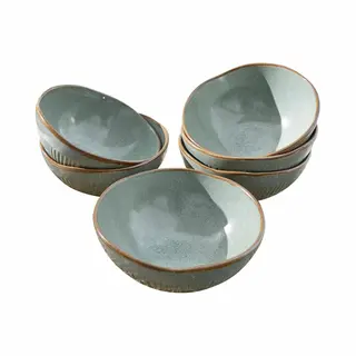 Loberon Kommetje Set Van 6 Périers Turquoise/bruin