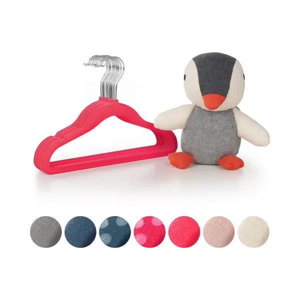Laleni Fluwelen Kledinghangers Kinderen - Kleerhangers Peuter - Roze - Set Van 50 thumbnail