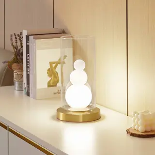 Lindby Tischleuchte Kupla, Opal/klar, Glas, Ø 20 Cm, G9