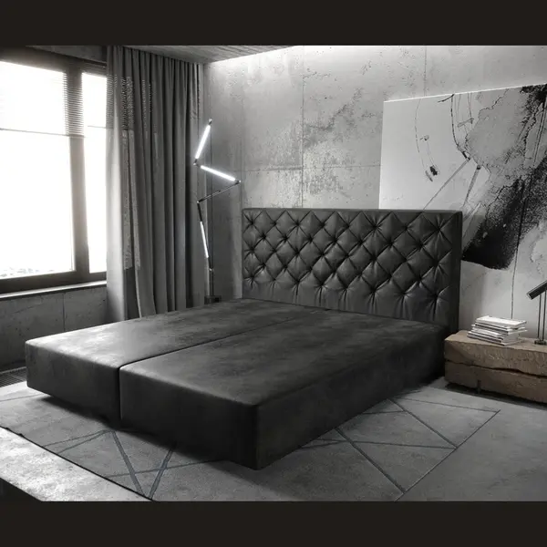 Delife Boxspringgestell Dream-Great 180x200 Cm Mikrofaser Anthrazit Vintage thumbnail