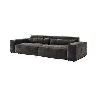 Delife Big-Sofa Sirpio Xl 270x130 Cm Mikrofaser Schwarz