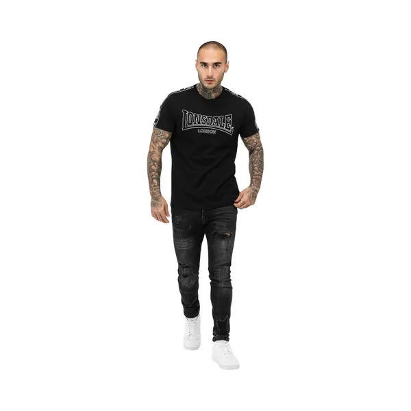 Lonsdale Herren Vementry T-Shrit, Black/White, Xxl thumbnail