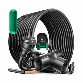 Kesser Verlängerungskabel, (25 Cm), Verlängerungskabel Mit Schutzkappe Outdoor Für Innenbereich