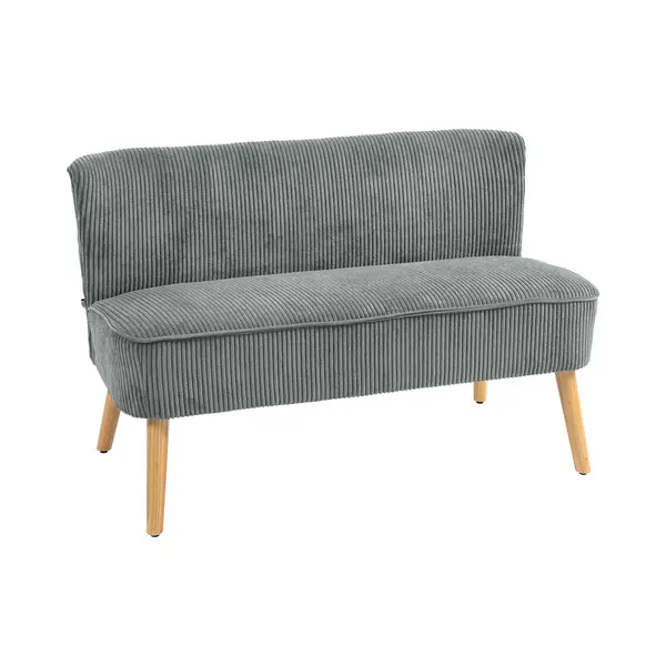 Homcom 2-Sitzer 2-Sitzer Stoffsofa Polstersofa Doppelsofa, Doppelsofa 1 Teile, Für Wohnzimmer, Schlafzimmer, 135 X 67 X 78 Cm, Grau thumbnail