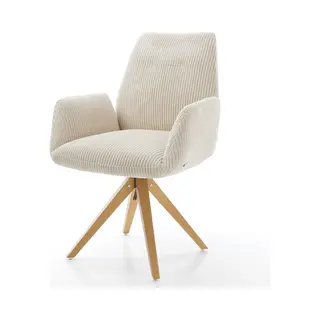 Delife Esszimmerstuhl Zoa-Flex Cord Beige Holzgestell Kantig Natur Taschenfederkern