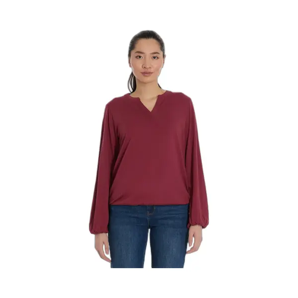 Ragwear - Blouse Santica Bordeaux Lm Dames V-hals - Maat Xl thumbnail